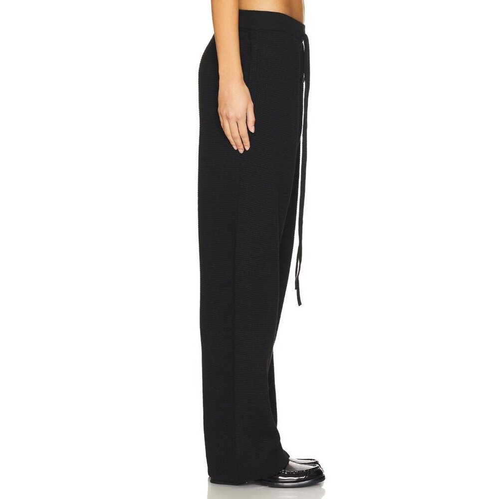 Fear of God ESSENTIALS Waffle Relaxed Pants Black - Picture 3 of 5